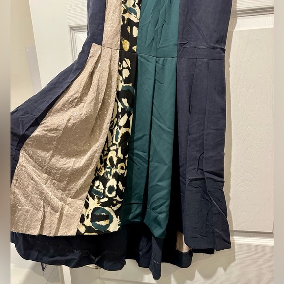 RACHEL RACHEL ROY XS Size 0 Navy Teal Ivory Sequins Retro Fit Flare Dress R $199 - Picture 4 of 14